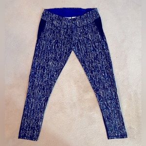 Activewear Leggings Blue Heathered Unique Color Moisturizer Wicking